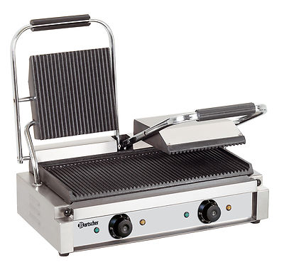 Bartscher A150671 3600 2R Profi Doppel Kontaktgrill beide Seiten gerillt  Grill
