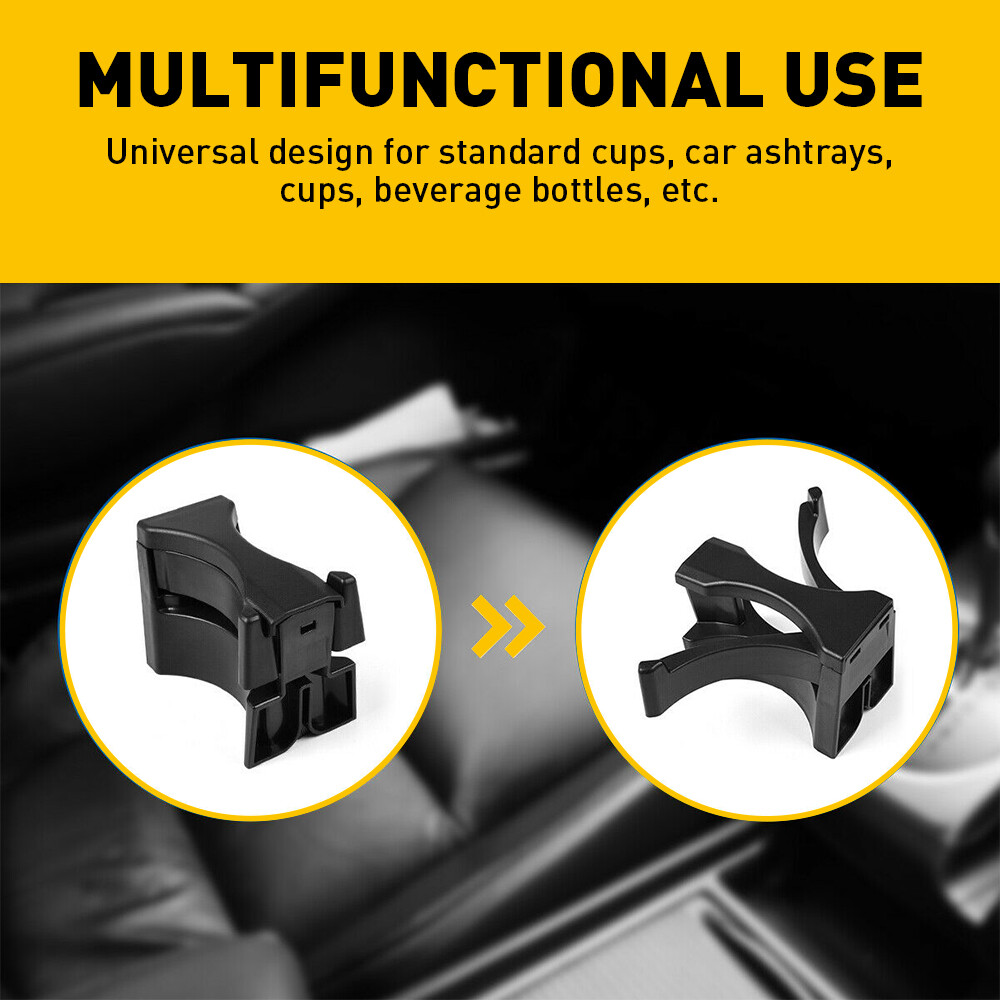 Center Console Cup Holder Insert For Toyota Tacoma 2005-2015 - Black ABS Divider Partition