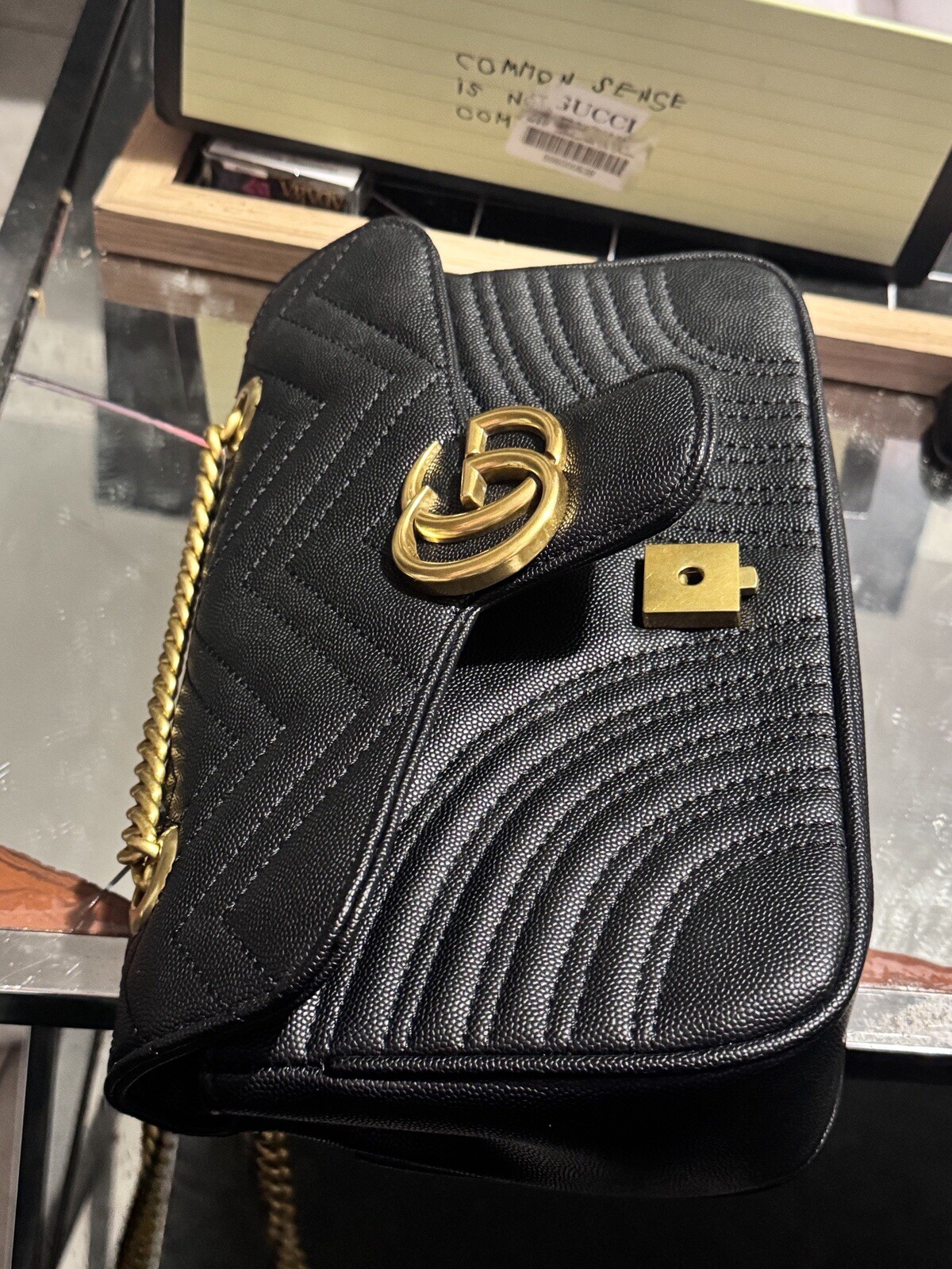 Gucci GG Marmont Shoulder Bag Medium Black Leather image 7