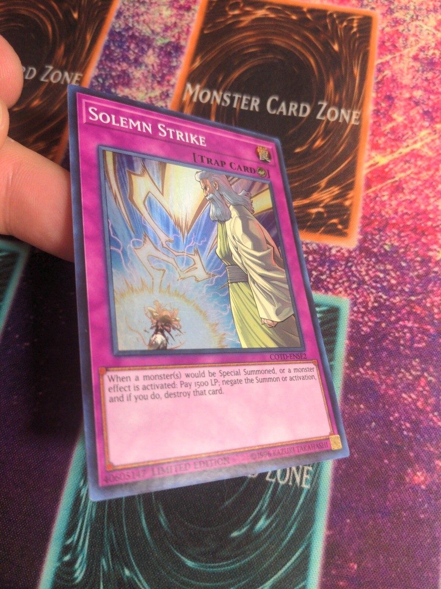 Yu-Gi-Oh! Solemn Strike Card - COTD-ENSE2 Super Rare Limited Edition From Code Of The Duelist