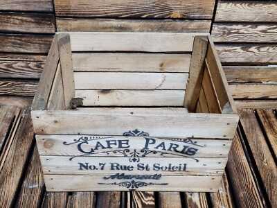 CAFE PARIS RUSTIKAL VINTAGE HOLZ APFEL KISTEN KISTEN - FÜR MÄNNERHÖHLE / SIE SCHUPPEN