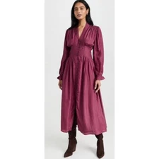 Mille Resort and Travel Anya Scarlet Maroon Silk Xsmall dress. New 