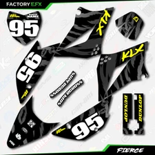 Black Yellow Fierce Graphics Kit fit Kawasaki KLX110 10-25 Decal Sticker KLX 110