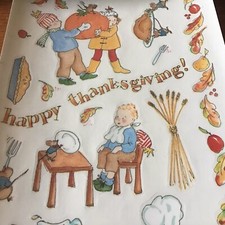 12" Happy Thanksgiving Turkey Dinner Scrapbooking Craft Stickers Autumn Leaves