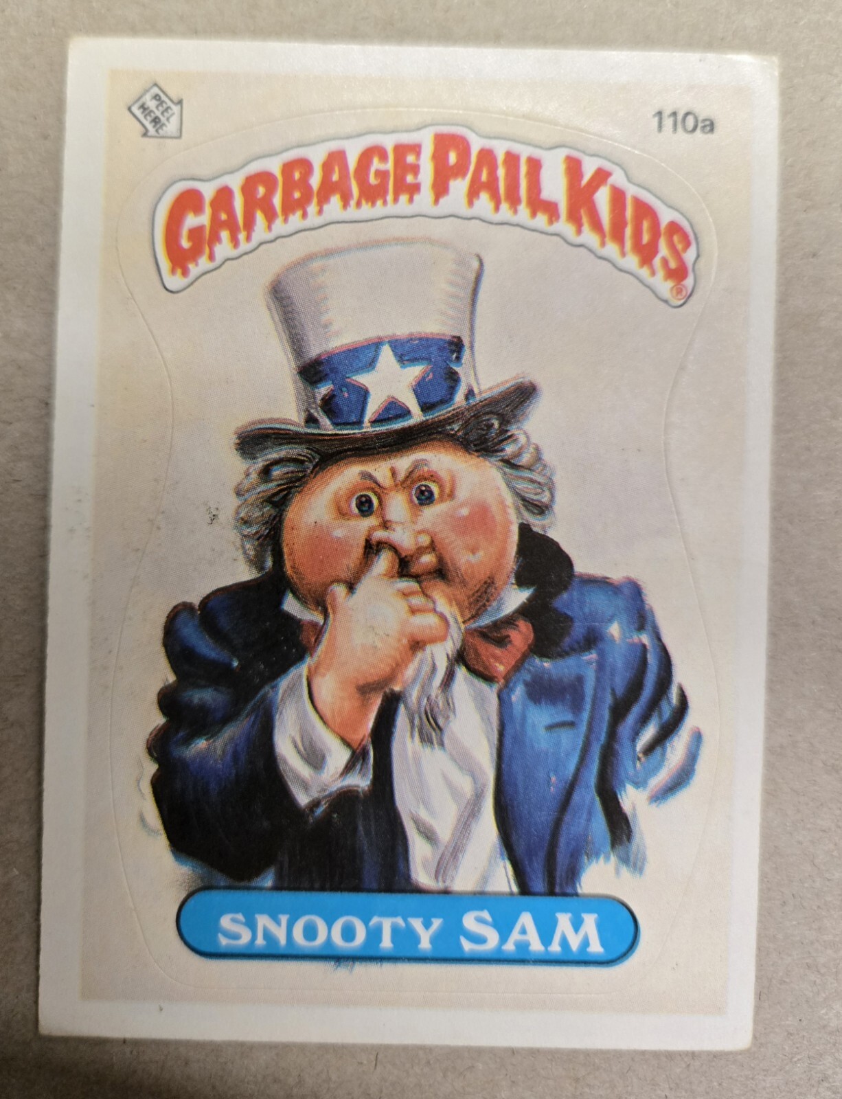 1986 Topps Garbage Pail Kids Series 3 Snooty Sam #110a Trading Card