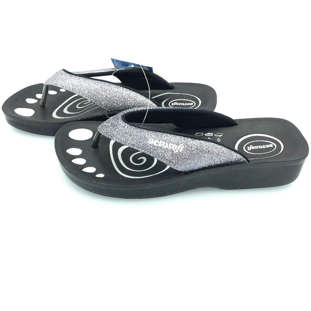 svimmel dommer vejkryds Aerosoft Sandals Glitter Silver Black Size 8 Womens | eBay