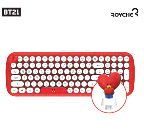 [BTS] BT21 Retro Wireless Keyboard with Character figure Keycap Royche Keyboard - Picture 6 of 16