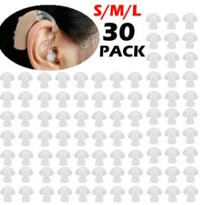 30Pcs Hearing Aid Ear Tips Domes Silicone Earplug Replacement Ear Plug Tips