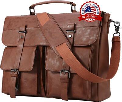 Maletín Para Hombre De Cuero Bolso De Mensajero Computadora