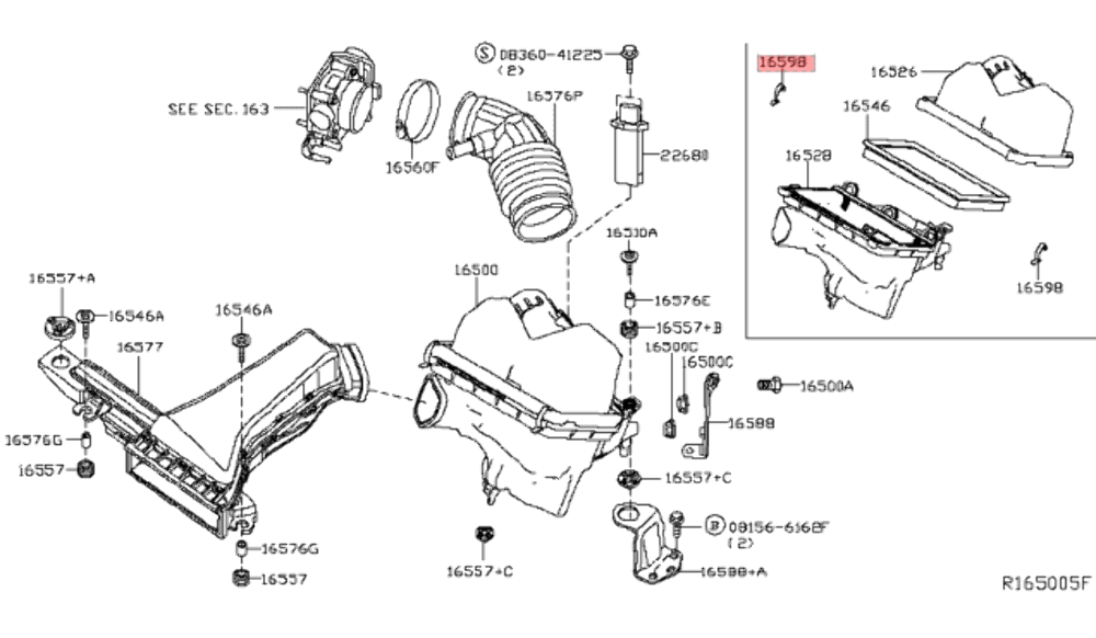 New Genuine Nissan / Infiniti Air Cleaner Assy Retainer Clip (x1