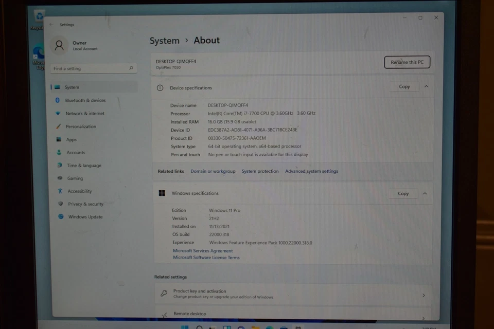 Dell OptiPlex 7050 SFF Intel Quad Core i7-7700 240GB SSD 16GB RAM Windows 11 Pro - Image 2 of 4