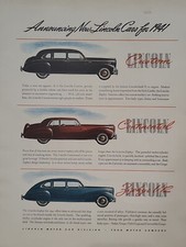 1940 Lincoln Cars For 1941 Fortune Ww2 Print Ad Q4 Continental Zephyr Custom