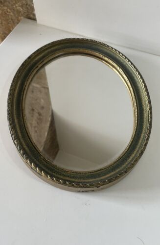 Ancien Cadre miroir ovale bois Doré Collection Déco - Photo 1/6
