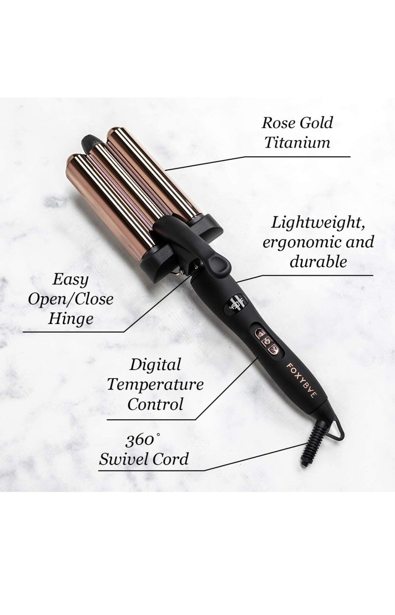 Foxybae Rose Gold Wavy 3 Barrel Baby Triple Waver Beach  display picture 3