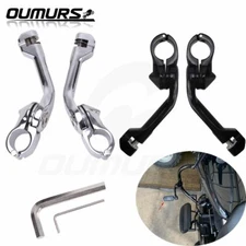 1-1/4"Long Angled Highway Engine Guard Bar Foot Peg Mount Kit For Harley Touring