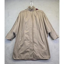 Vintage Foxrun Spring Light Trench Coat Womens L Pleated Professor Academia