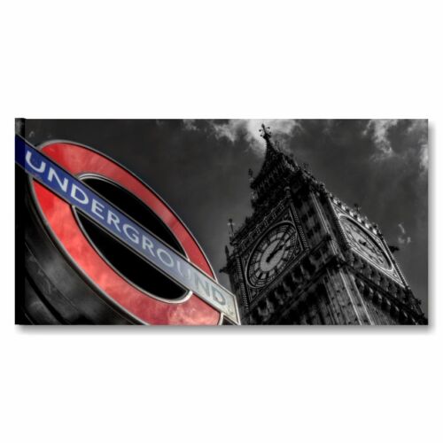 Londra 5 - Quadro moderno skyline città nero rosso 90x45 camera ragazzi ufficio  - Photo 1/3