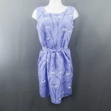 Boutique Europa Womens Dress 10 Periwinkle Blue Floral Romantic Coquette Garden