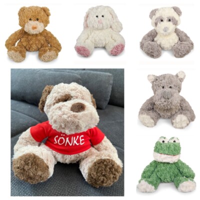Stofftier Kuscheltier MIT NAMEN mbw Minifeet Hund Hase Frosch Panda Bär Nashorn