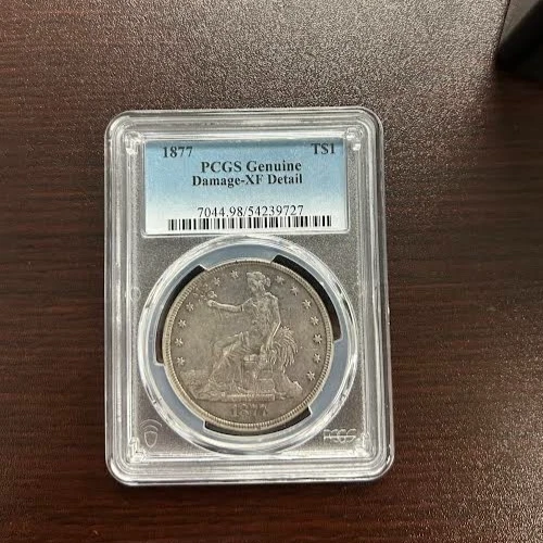 1877 Trade Dollar PCGS Damage- XF Details