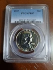 1957 50C Franklin Half Dollar 50c Coin PCGS PR 67 Starting To Tone