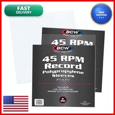 BCW 45 RPM Vinyl Record Sleeves 2 Mil Polypropylene Clear 200 Count