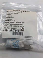 (100) Alcoa  1/4-28 Nut Silver Plated Flanged MS21043-4 Stainless Locking