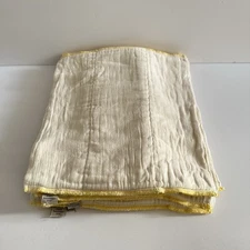 Cloth-eez Organic Cotton Pre-fold Cloth Diapers Lot Of 8 Small Yellow Stitching