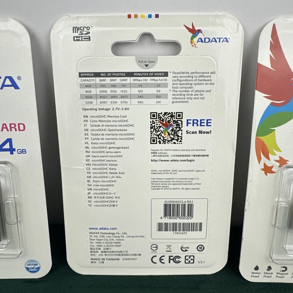 4x ADATA Data Storage Card Micro SDHC Card 4GB with Adapter, SD Card, Class 4 - Image 3 of 3