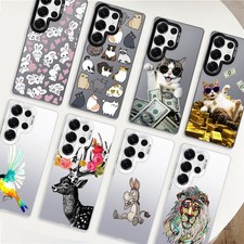 For Samsung Galaxy S24 FE S25 S26 S23 S22 Phone Cover Laser Case Animals Printed