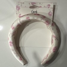 LoveShackFancy Goody Padded Fabric Headband Pink Floral NEW Roses