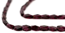 Faceted Rectangle Garnet Beads 6x4mm Red Gemstone 15 Inch Strand