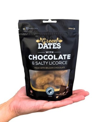 Green Dates Belgian Chocolate & Salty Licorice - Schokolade & Salzlakritz 120g
