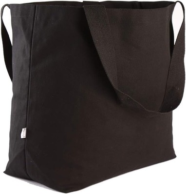 Durable 100% Cotton 12oz Canvas Heavy Duty Extra Large Grocery X-Large, Black 