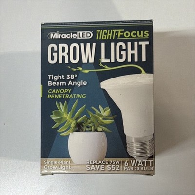 Miracle LED PAR20 Tight-Focus LED Grow Light Bulb 6W E26 38° Water Resistant