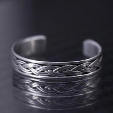 size 6, vintage sterling silver 925 handmade open ring, canle textured band