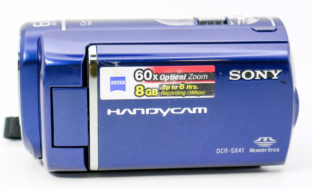 Sony Handycam DCR-SX41 Blue Camcorder 8GB – Carl Zeiss 60x Zoom