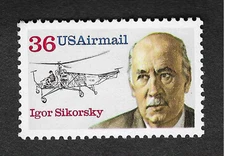 1988 US C119 AIR MAIL IGOR SIKORSKY MNH