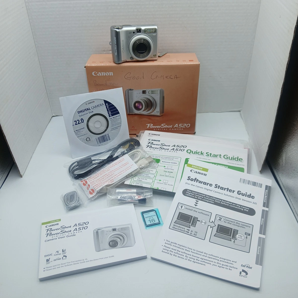 Preços baixos em Câmeras digitais Canon Powershot A520 com Tela de