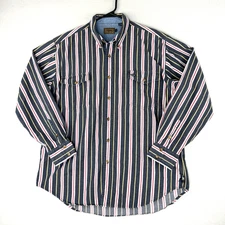 Roper Button Shirt Men's XL Extra Large Gray Stripe Long Sleeve Western