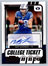 2021 Panini Contenders Draft Picks - College Ticket Auto Matt Bushman #171 Red