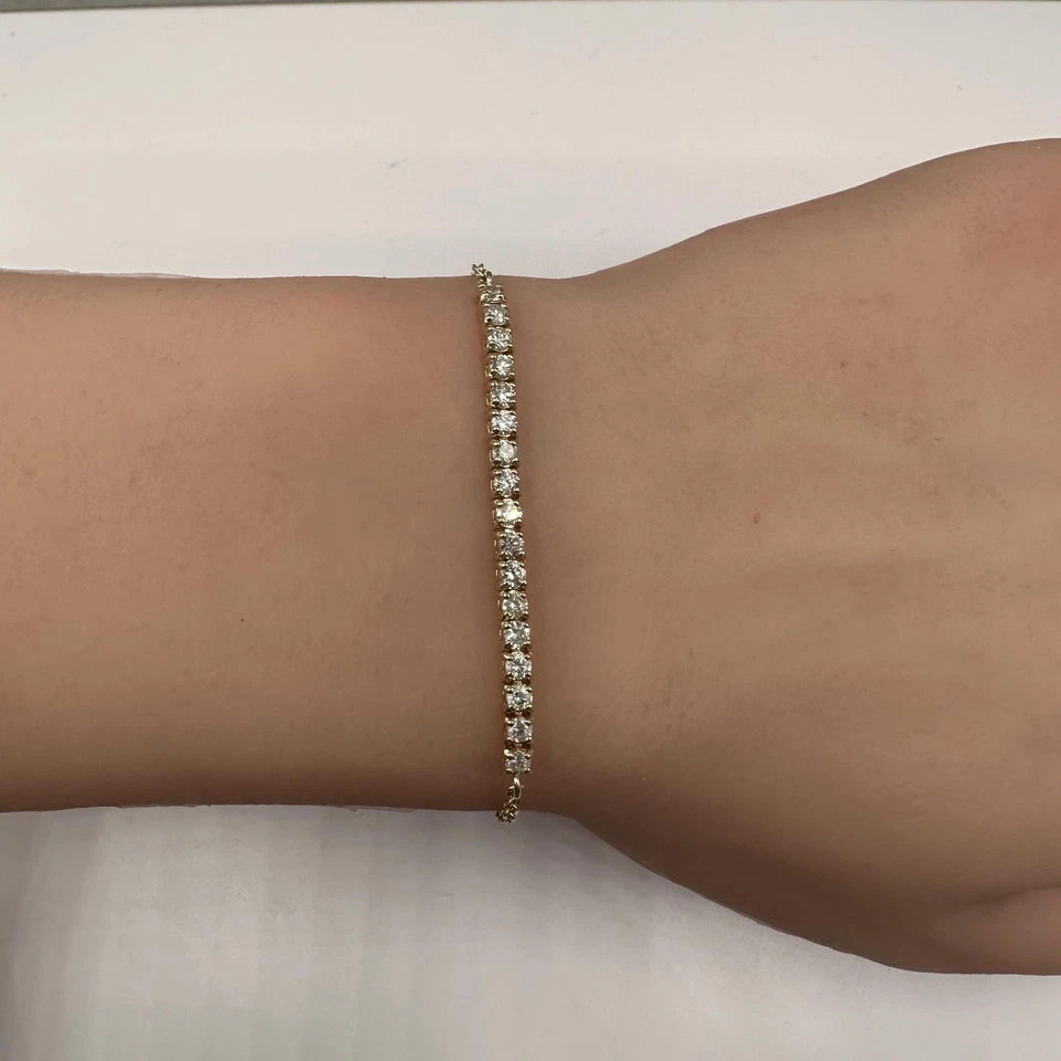 Pulseira de diamante da moda em ouro amarelo 14kt - 0,51 ctw GH SI2-I1, 7" - Imagem 4 de 4