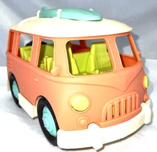 Vintage My B. Toys VW Beach Van Surfboard Camper Bus 11"x7"x6" Plastic Toy