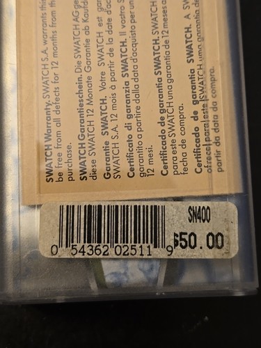 Reloj de Buceo SWATCH “SCUBA 200” (BORA BORA)-SN400- Años 90 Nuevo de Lote Antiguo Excelente + Caja - Imagen 5 de 10