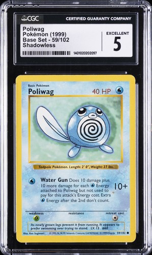 Poliwag (Shadowless) graded CGC 5 for sale on eBay