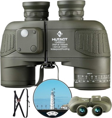 Hochleistungs-Fernglas 10x50 für Erwachsene mit Kompass und Entfernungsmesser