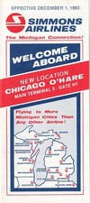 Simmons Airlines timetable 1983/12/01