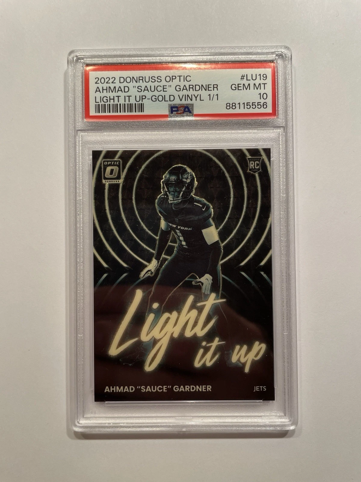 Sauce Gardner Panini Donruss Optic Light It Up #LU19 Gold Vinyl 1/1