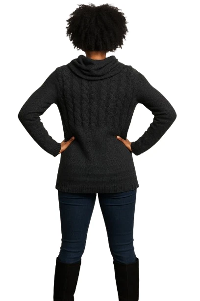 Mujer Gris Tejido con Cable Capucha Cuello Suéter Túnica Manga Larga Otoño Invierno Nuevo con Etiquetas Foto 4 de 4