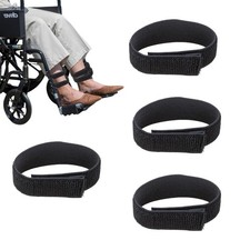 2 Pair Wheelchair Leg Straps,Wheelchair Foot Rest Straps Black, 4 Pcs